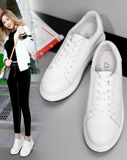 小白鞋女鞋板鞋百搭真皮休闲鞋鞋子透气女款运动鞋猪皮舒适平底耐磨