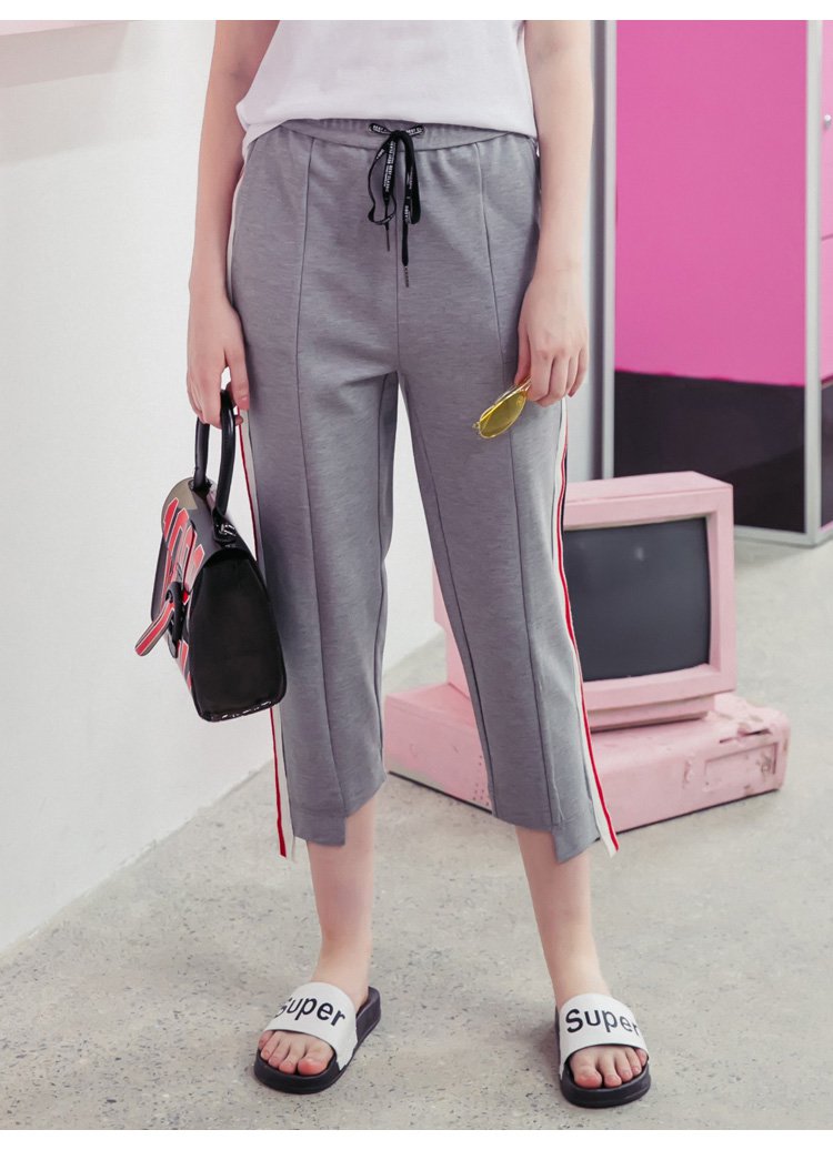 t-8t夏装18年新款简约宽松个性休闲青春活力运动舒适透气时尚女裤子