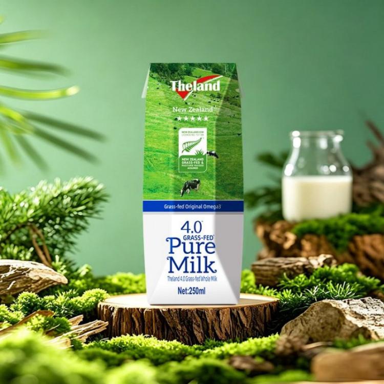 Theland 新西兰进口4.0g蛋白质草饲全脂纯牛奶整箱250ml*24盒