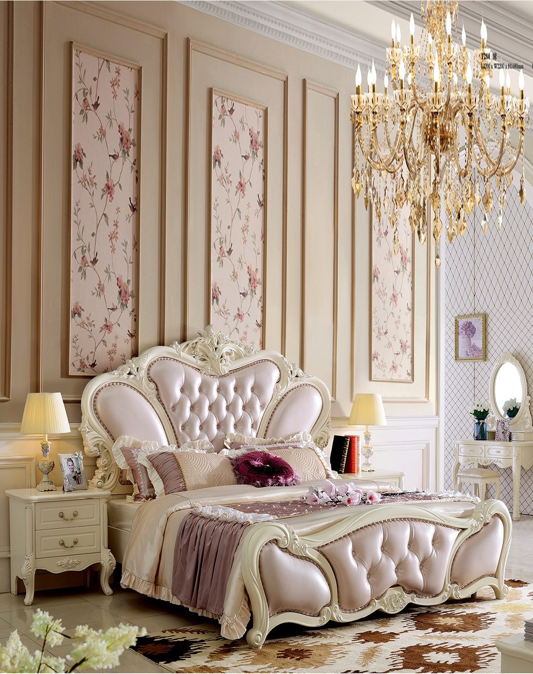 欧式奢华雕花双人床