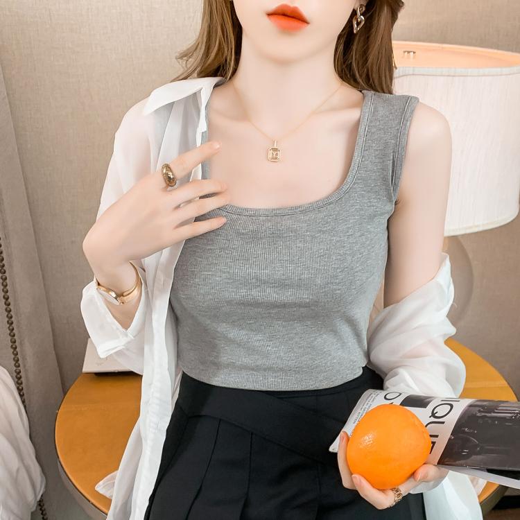 真维斯 【打底外穿】薄款背心显瘦百搭女式背心修身气质无袖T恤上衣女