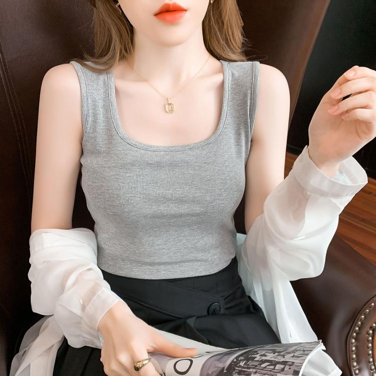 真维斯 【打底外穿】薄款背心显瘦百搭女式背心修身气质无袖T恤上衣女