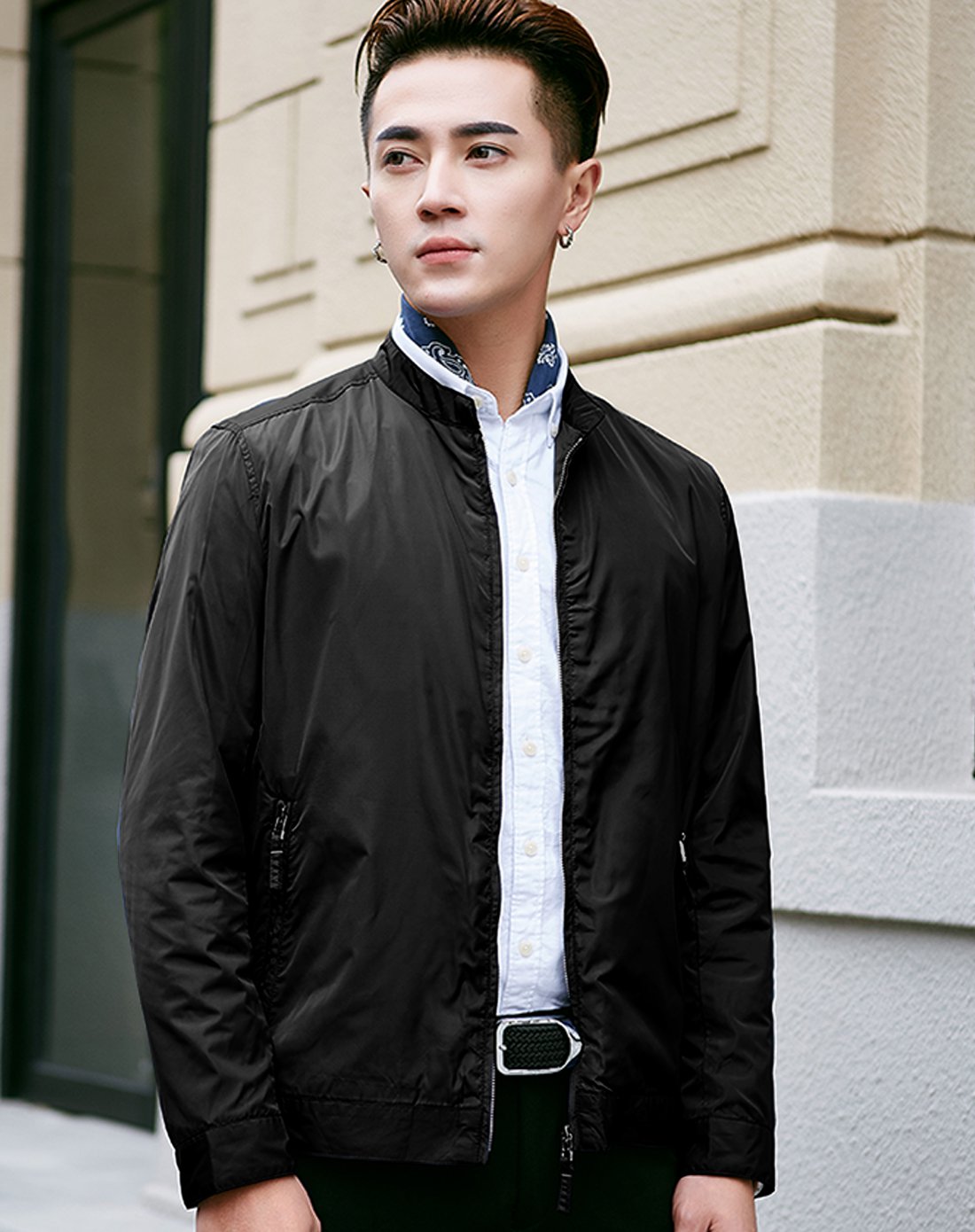 休闲时尚立领夹克男士外套