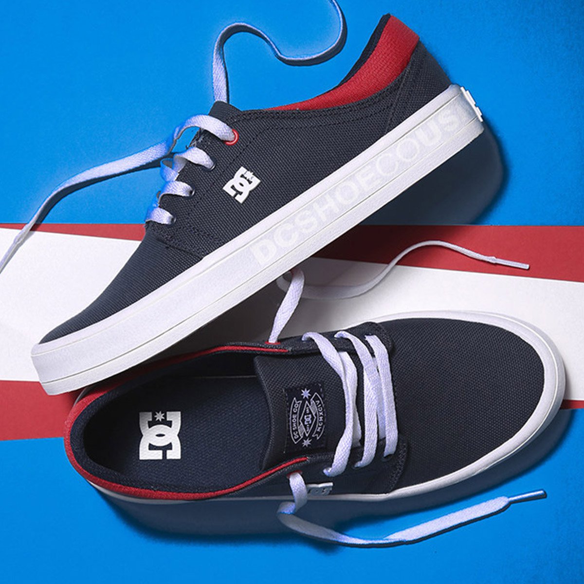 dcshoes 18夏款男款休闲纯色运动帆布滑板鞋