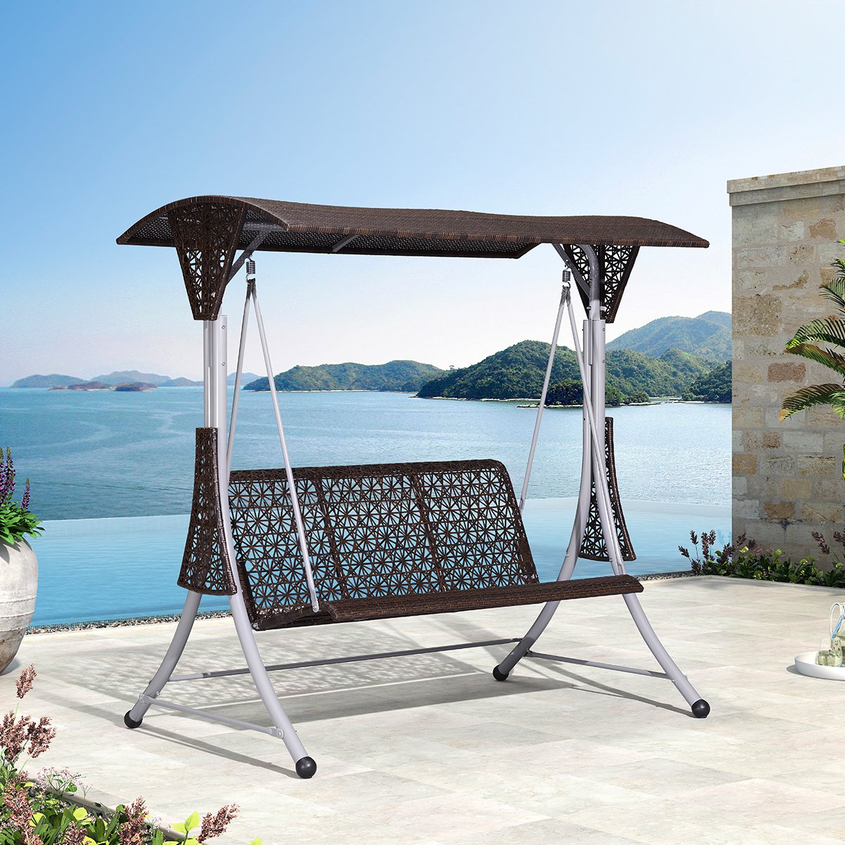 双人户外庭院吊床藤椅阳台单人摇椅室外秋千吊椅