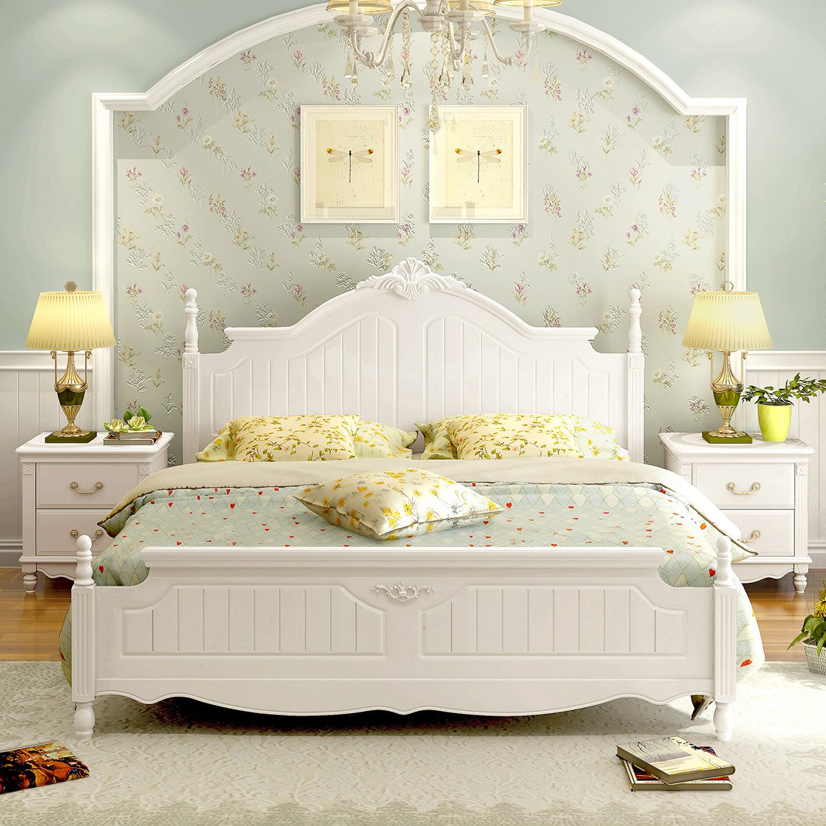 韩式田园风格公主床1.5米实木双人床1.8米简约床