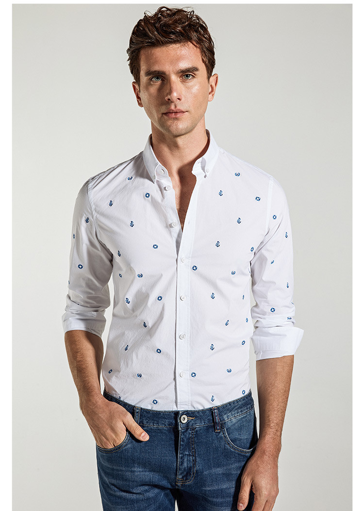 纳维凯尔navigare navigare长袖印花衬衫 漂白 41(180/96a)