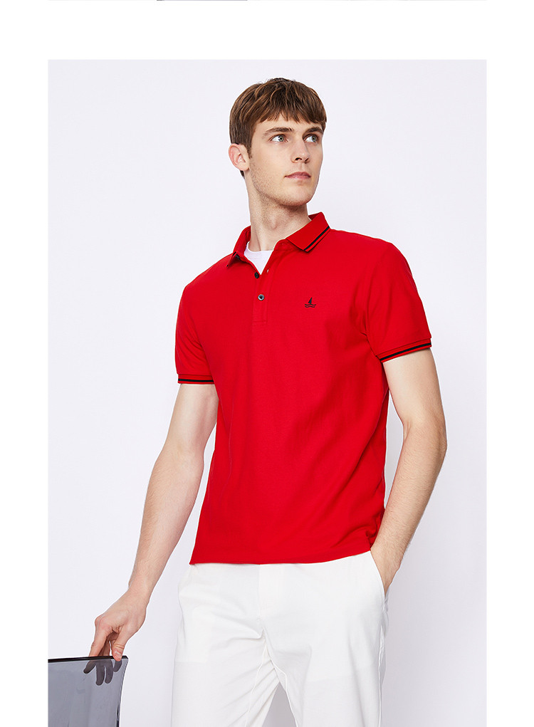 意大利小帆船 20春夏新款经典纯色翻领男士t恤短袖polo衫