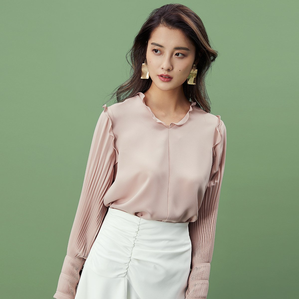 雪纺衫女长袖仙气质超火秋款上衣女2018新款宽松洋气小衫