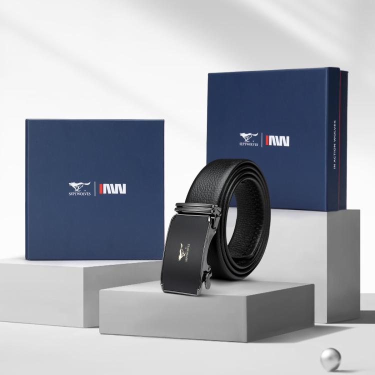 七匹狼 爆款双面头层牛皮腰带男士皮带真皮自动扣裤带礼盒节日送男友老公