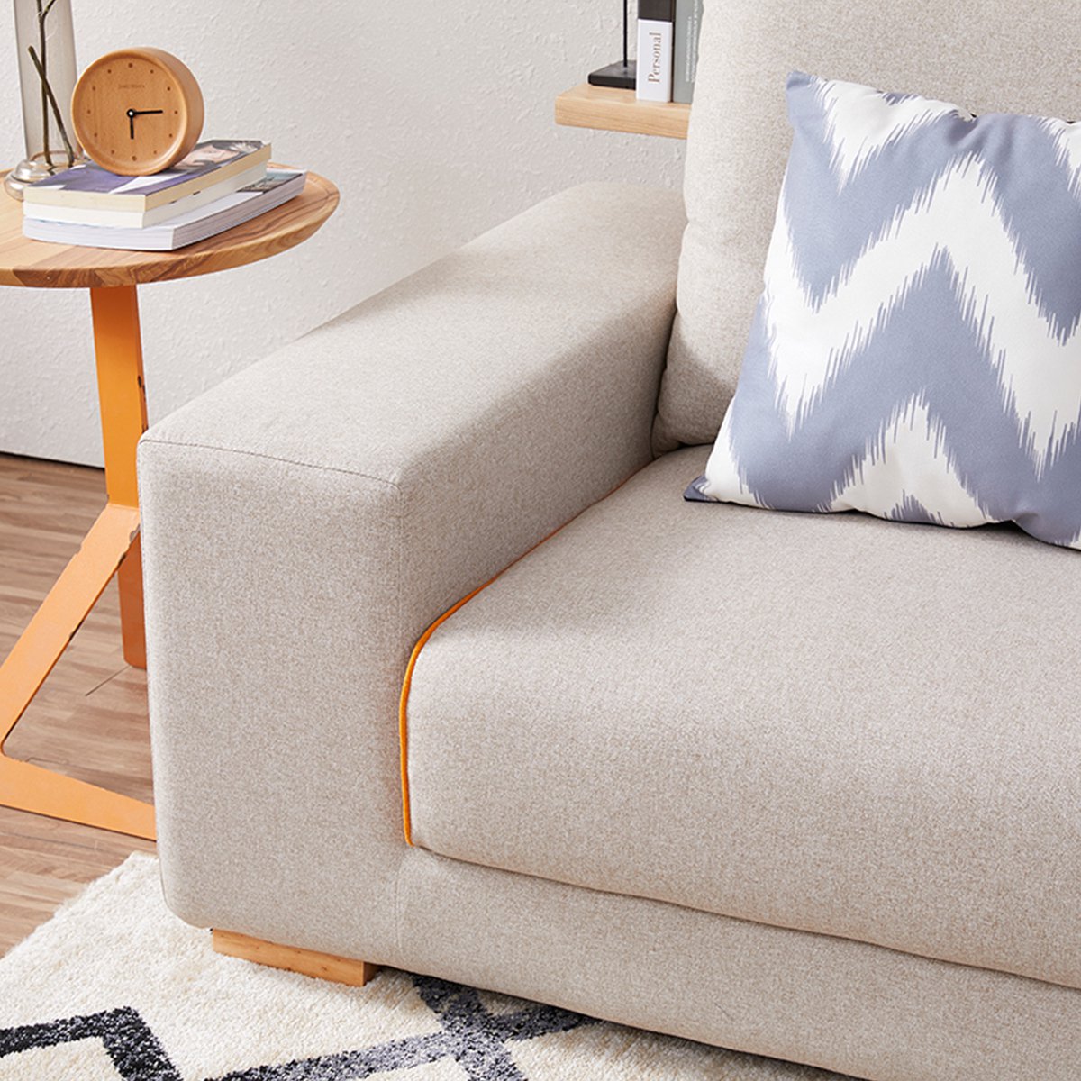 「印第安尼」北欧风格布艺沙发小户型客厅三人位布艺沙发组合