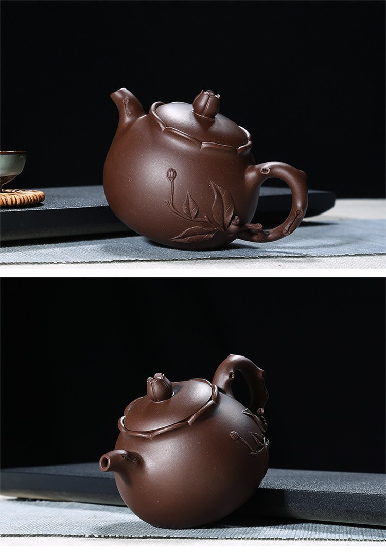 工艺美术员储建飞老紫泥石榴壶紫砂泡茶壶宜兴原矿紫砂壶手工名家