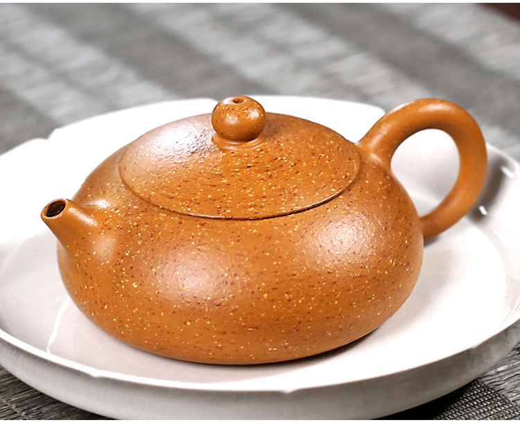方艳玲老师葵黄朱泥扁西施壶泡茶壶宜兴紫砂壶手工名家附证书礼盒