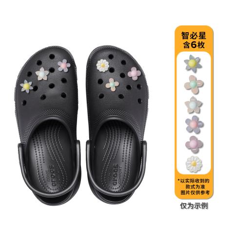 CROCS 卡骆驰女凉鞋 经典厚底夏季云朵洞洞鞋女士老爹鞋【含鞋花】 图片 1