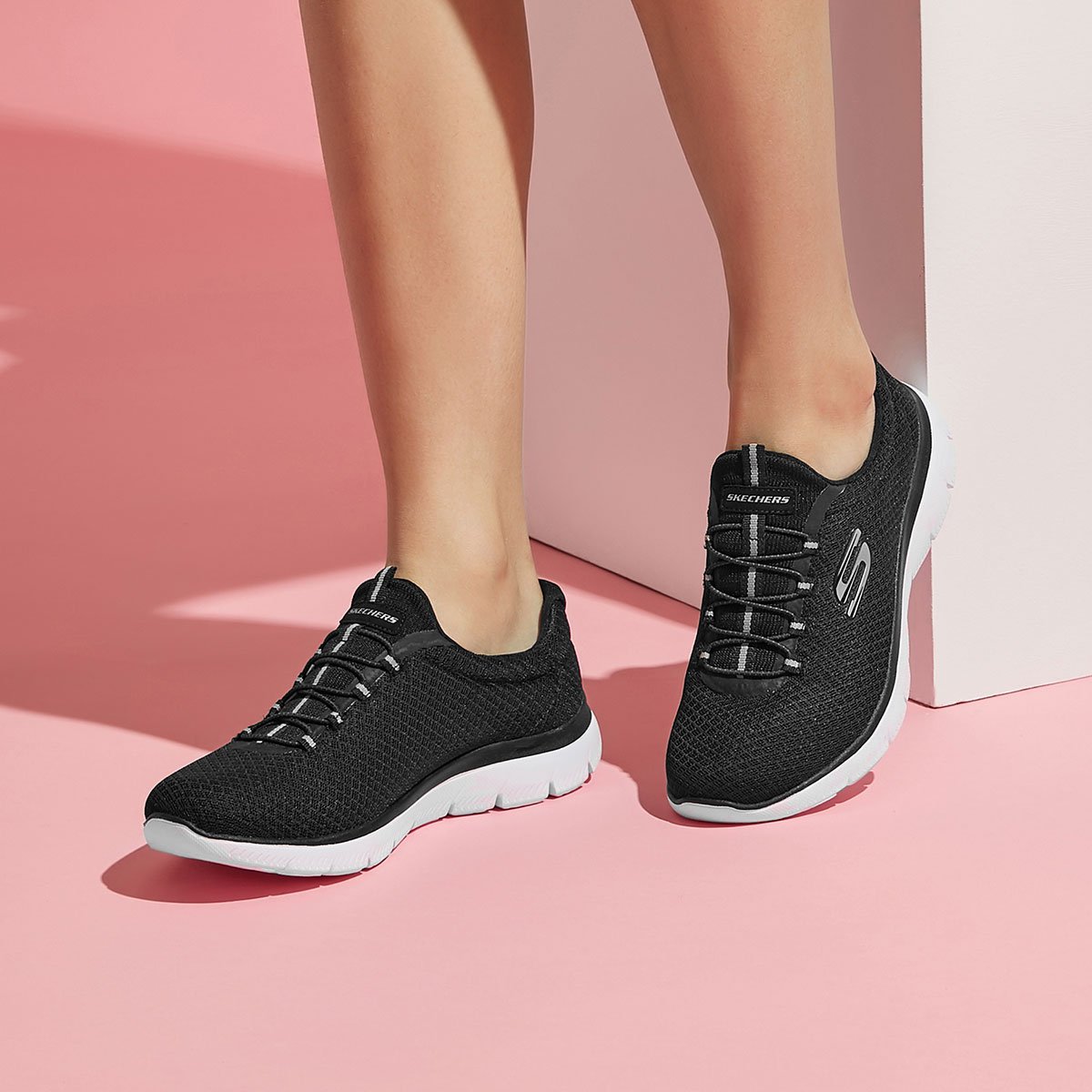 【唯品会】 斯凯奇skechers斯凯奇女鞋 新款轻质一脚套 简约网布运动