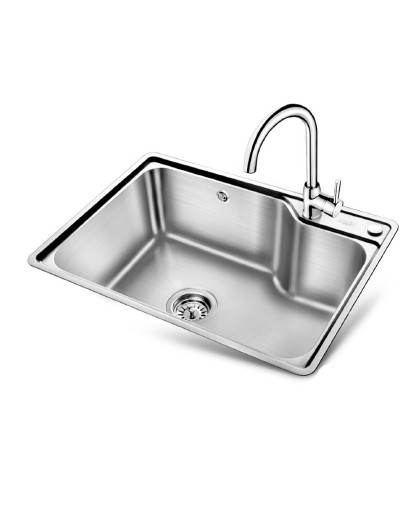 欧琳oulin水槽620/680中大单槽含龙头套餐优质304不锈钢水槽水盆洗菜