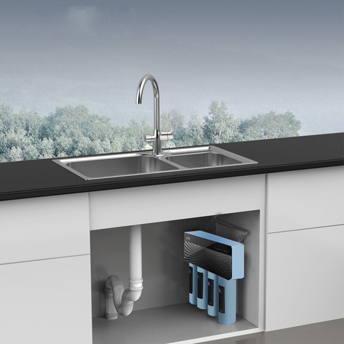 欧琳oulin净水811/860水槽gs601/602双槽含净水器套餐不锈钢厨房洗菜