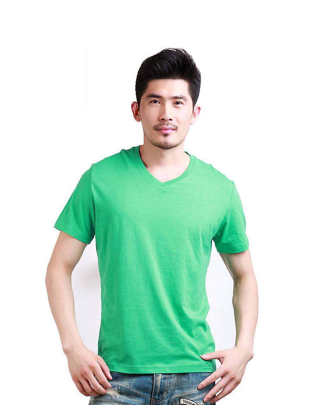 南极人t恤男士纯棉休闲衫短袖v领全棉夏季吸汗文化衫