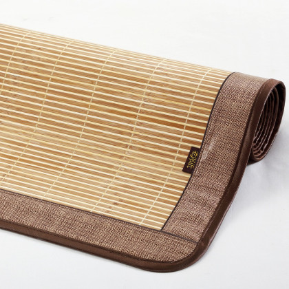 夏凉竹席对折款竹藤双面席子凉席 磨光席单席