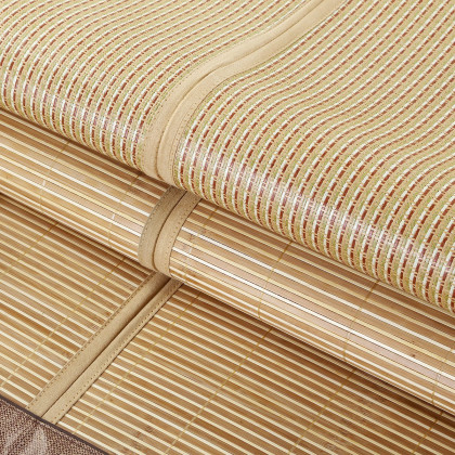 夏凉竹席对折款竹藤双面席子凉席 磨光席单席