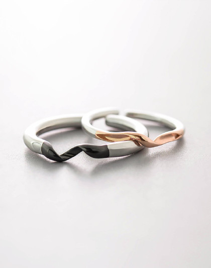 花芽原创设计羁绊情侣对戒纯银一对日韩简约男女开口对戒个性礼物