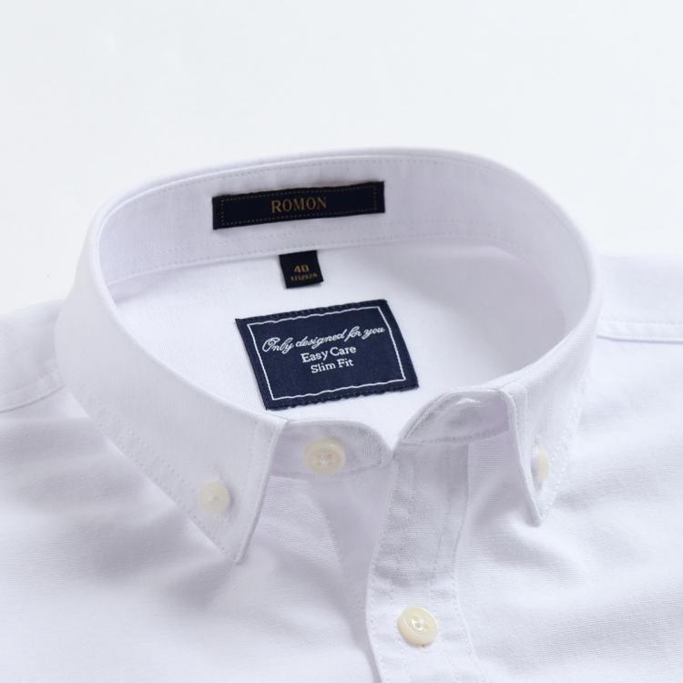 罗蒙 【高棉牛津纺】纯色休闲衬衫男长袖休闲衬衣男士衬衫长袖男士衬衣