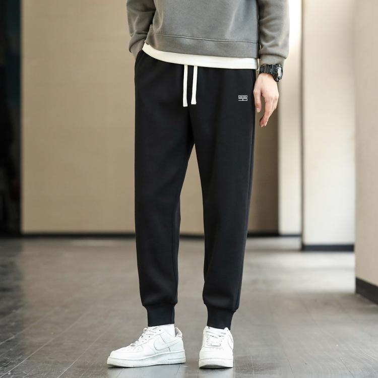 罗蒙 【加厚加绒可选】加绒长裤子男士休闲裤加绒卫裤男保暖休闲裤男