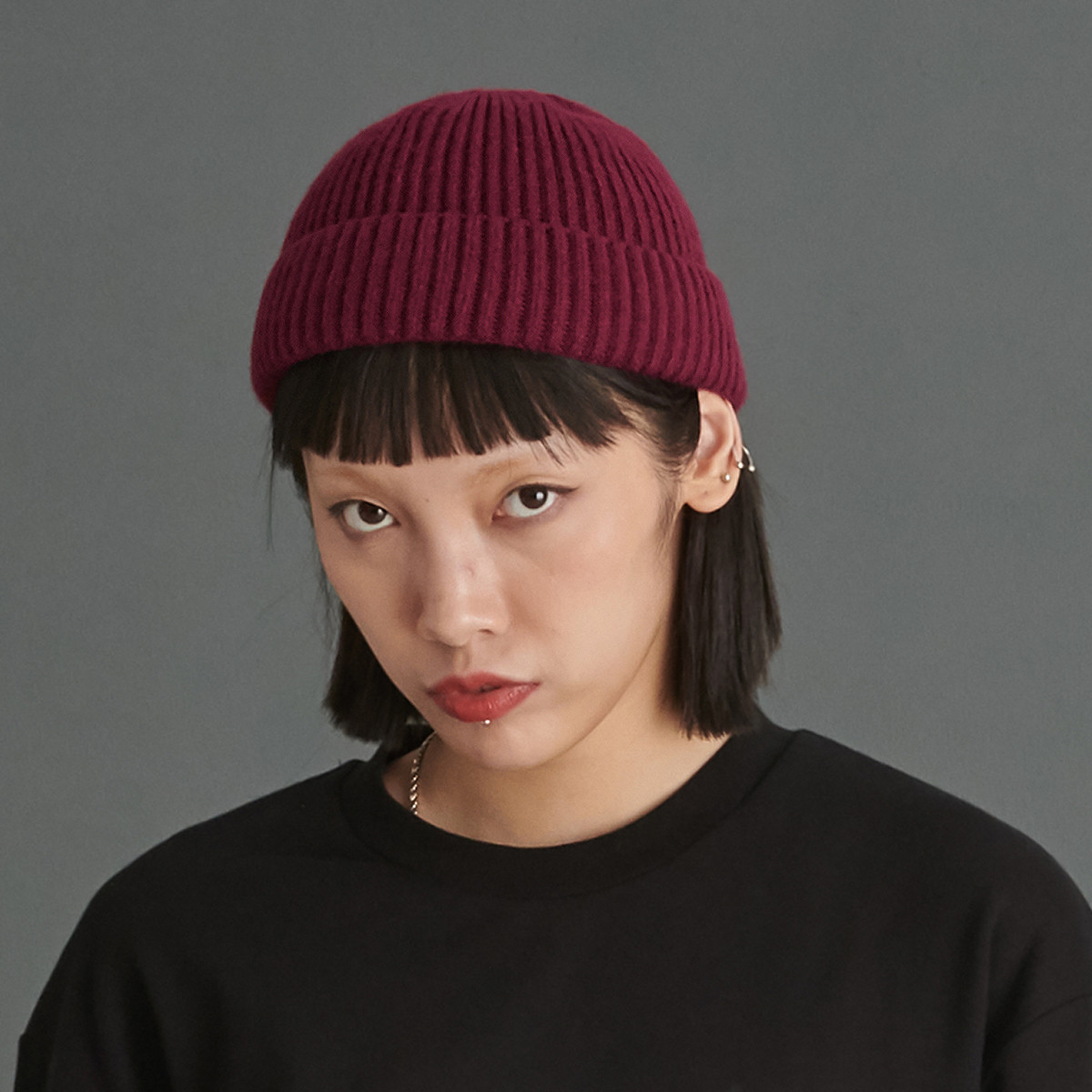 秋冬新品情侣套头多色短款瓜皮帽加厚保暖针织帽毛线帽