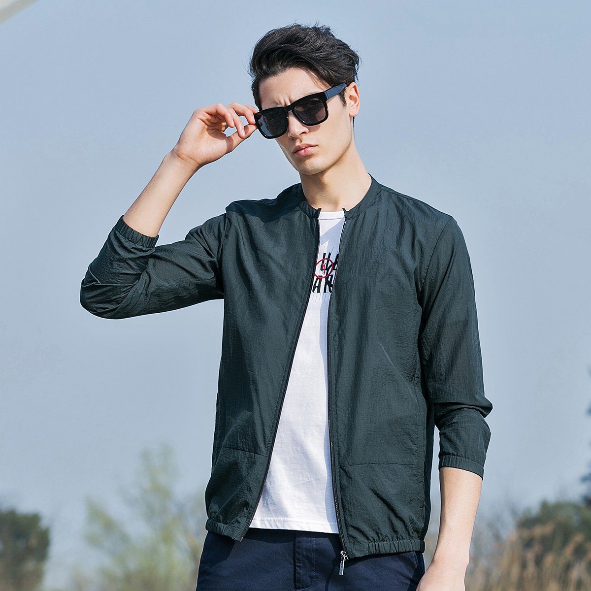 皮肤衣男夏季户外运动防风衣潮遮阳衣服透气轻薄休闲外套