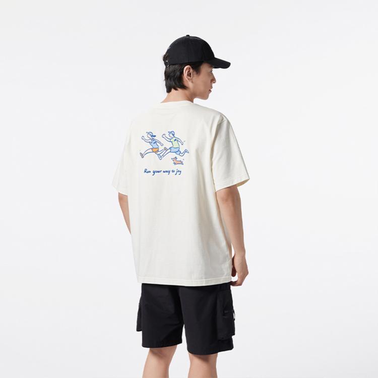 New Balance 【向心生活】nb官方夏男女情侣休闲短袖t恤nee26121 In White
