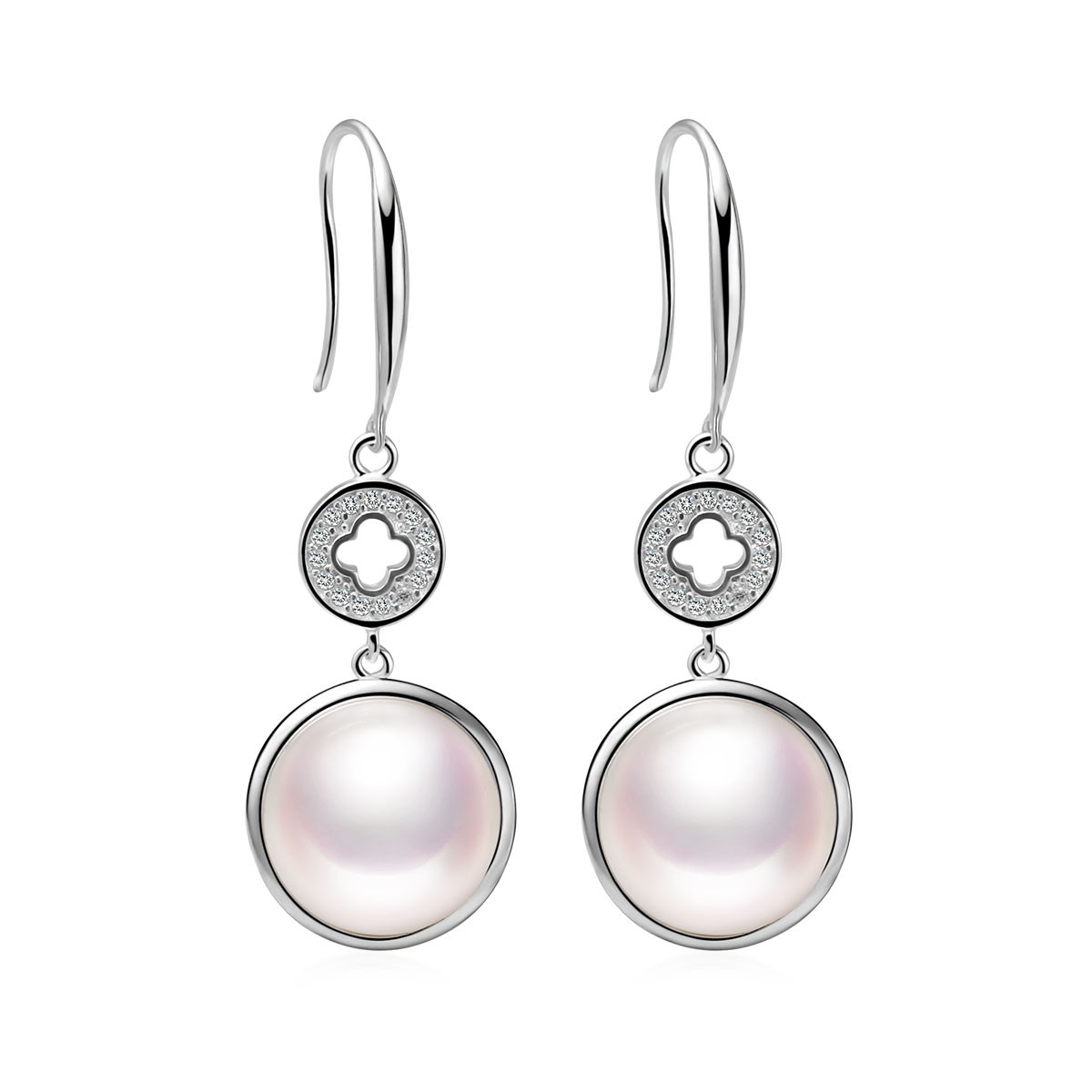 欧诗漫珠宝s925大珍珠耳环11-12mm 米苏