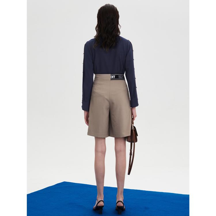 DKNY 【珍珠扣装饰】唐可娜儿气质简约法式弹力女式衬衫