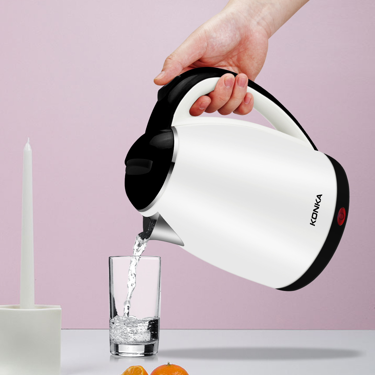 康佳1.8l电热水壶304不锈钢烧水壶家用热水壶防烫水壶