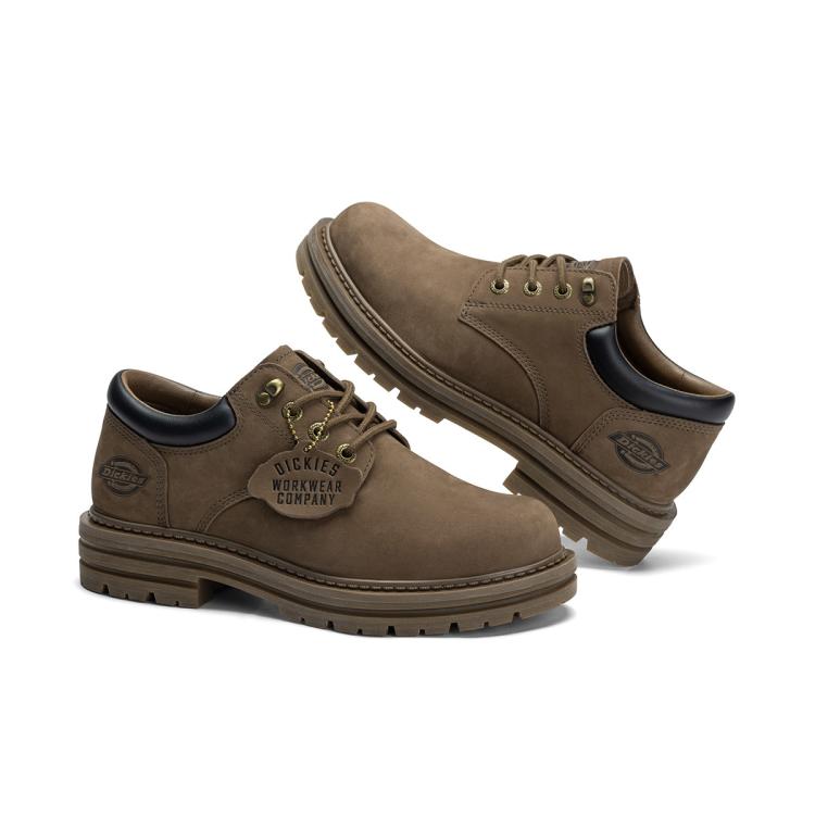 DICKIES Dickies 【牛皮革】工装鞋男2024秋冬季防水厚底皮鞋低帮英伦男休闲鞋