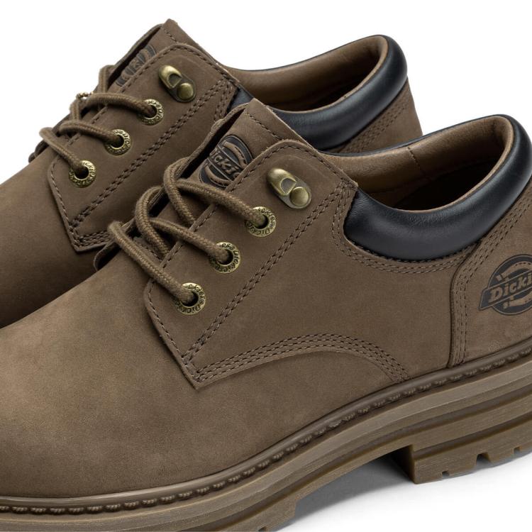 DICKIES Dickies 【牛皮革】工装鞋男2024秋冬季防水厚底皮鞋低帮英伦男休闲鞋
