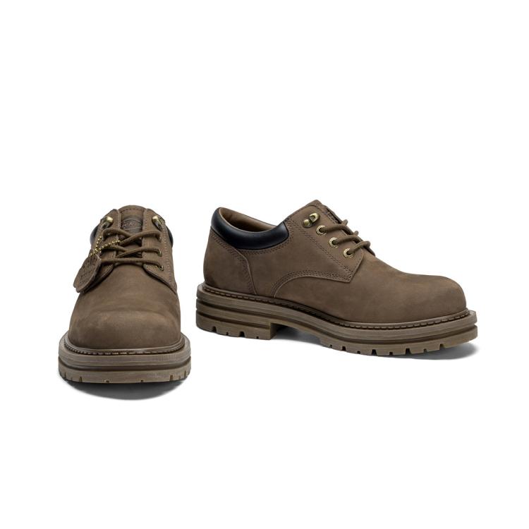 DICKIES Dickies 【牛皮革】工装鞋男2024秋冬季防水厚底皮鞋低帮英伦男休闲鞋