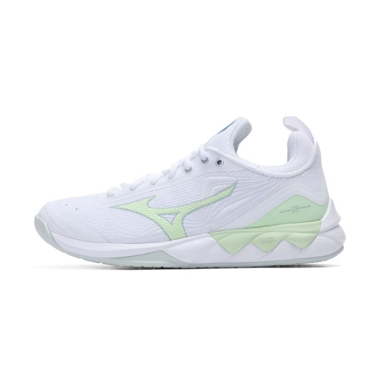 Mizuno 男女排球运动鞋防滑耐磨轻量缓震球鞋waveluminous In White