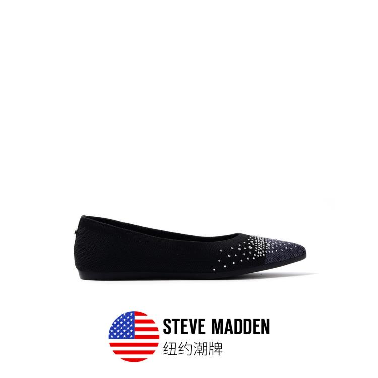 Steve Madden 【舒适通勤】思美登女鞋拼接平底尖头浅口单鞋 Ramone In Black