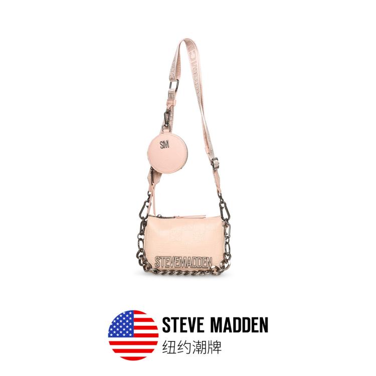 Steve Madden 思美登新款时尚女包纯色简约单肩包立体扣饰设计bminiroy In Pink