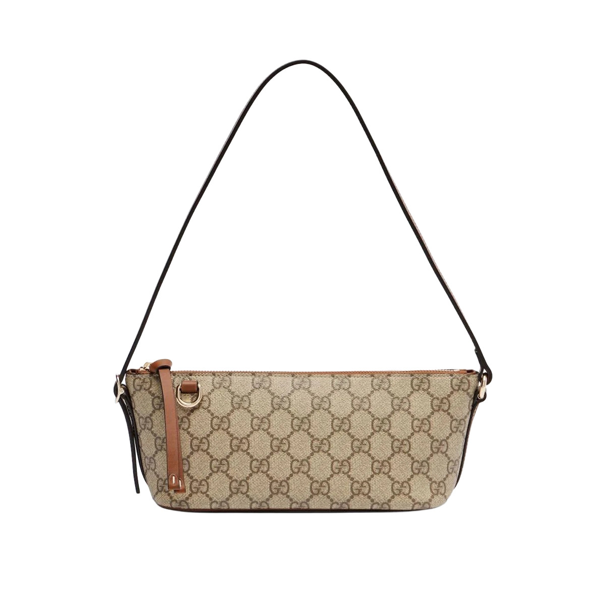 GUCCI 【GG Emblem系列小号】女士老花复古简洁拉链单肩腋下包