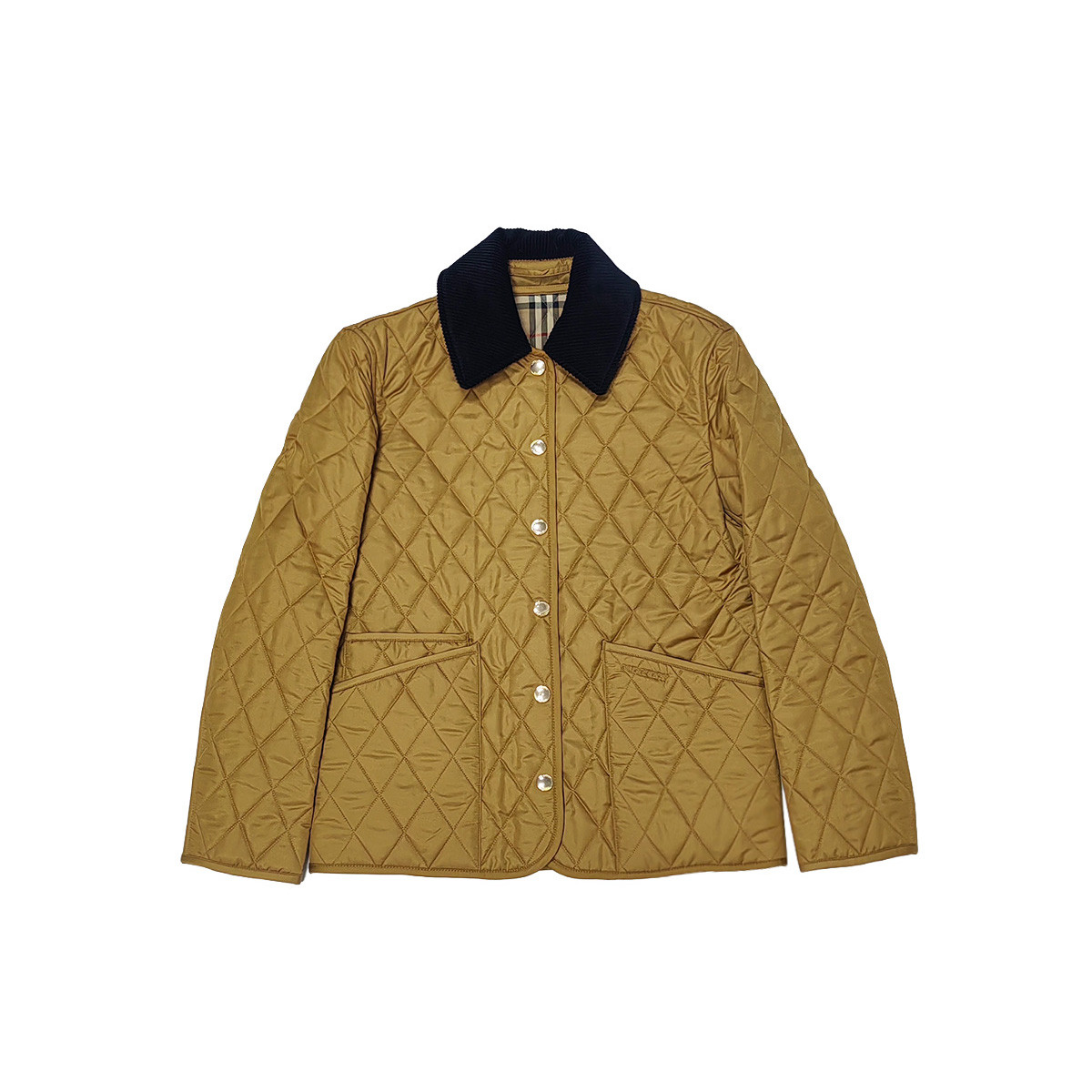 BURBERRY 【菱形纹绗缝格纹内衬】女士灯芯绒翻领休闲夹克