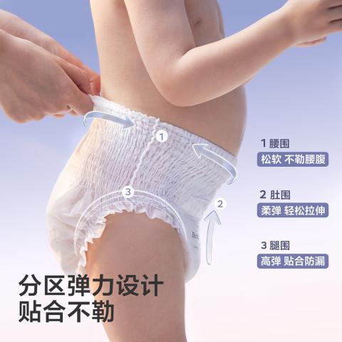 Babycare 【重磅新品】鲸拉拉裤海量鲸吸深吸裤透气尿不湿成长裤两包装 图片 3