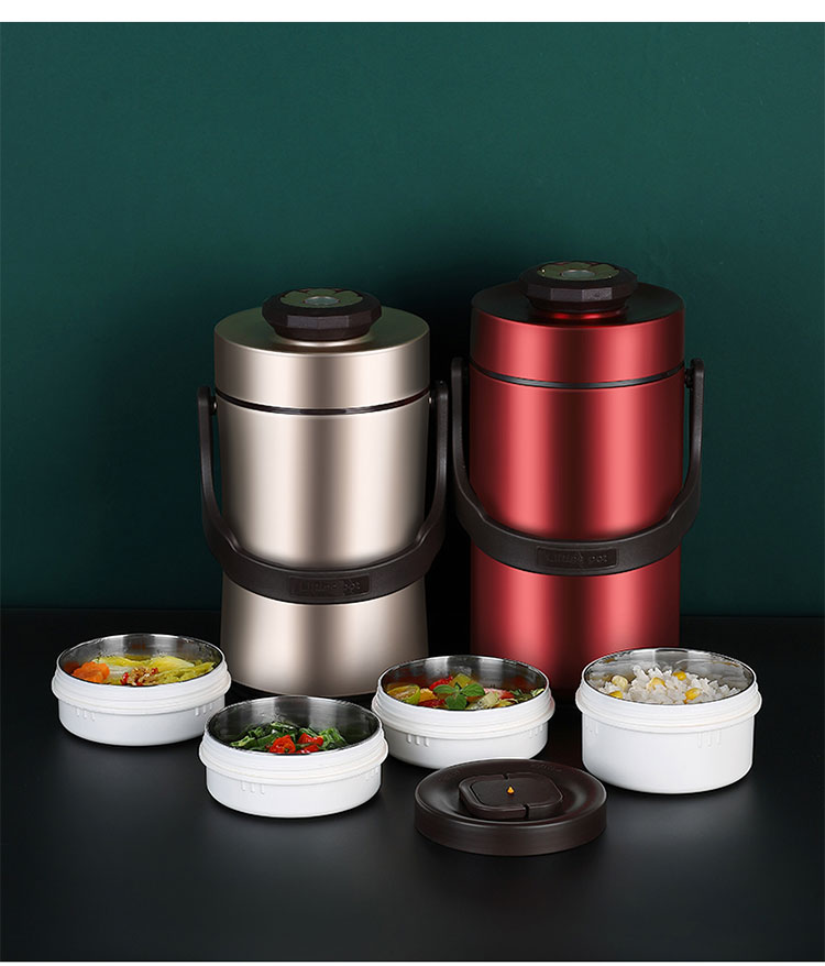 304不锈钢保温提锅真空保温多层大容量密封饭盒上班族便携套装