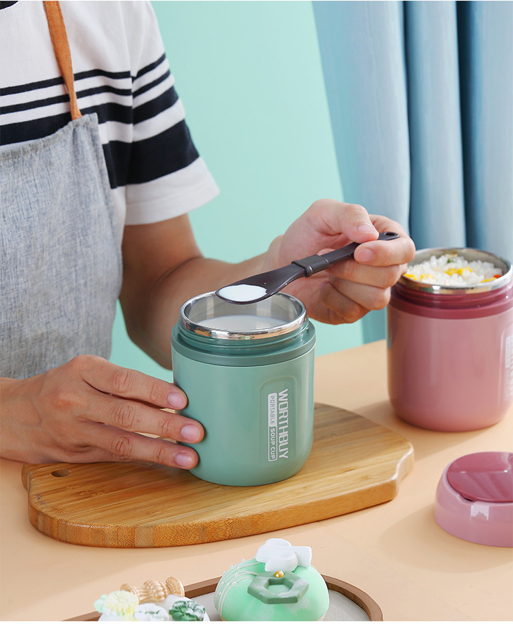 304不锈钢保温汤杯大容量餐杯牛奶燕麦早餐杯密封便携保温水杯