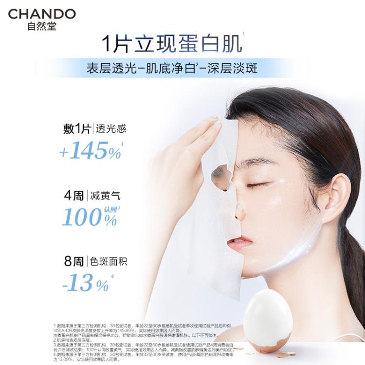 自然堂 【美白提亮】4%烟酰胺娇颜面膜20片淡斑补水粉琉璃祛斑去斑