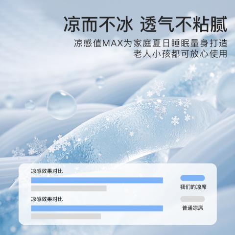 洁丽雅 冰豆豆凉席冰丝凉席可机洗儿童裸睡家用凉感冰丝席宿舍空调席子 图片 3