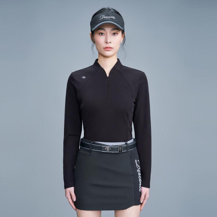 Descente 迪桑特高尔夫 Field系列 女子长袖t恤 In Black