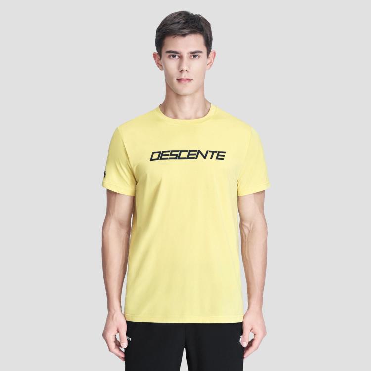 Descente 迪桑特 Training系列 男子短袖针织衫 In Yellow