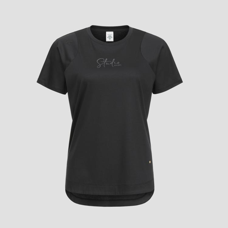 Descente 迪桑特 Womens Studio系列 女子短袖针织衫 In Black