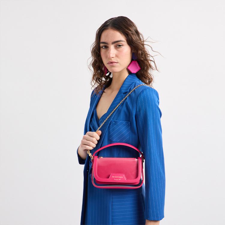 Emporio Armani 2024年春夏新品 阿玛尼女式简约休闲时尚百搭手提包 In Pink
